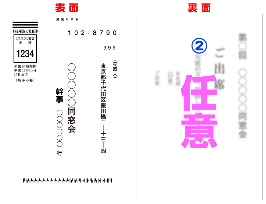 はがき両面ca_04・用紙・価格表｜料金受取人払いひとみ印刷所